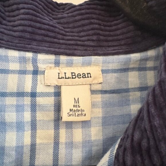 L.L. Bean Navy Blue Corduroy Button-Down Shirt, Size Medium - Picture 3 of 6